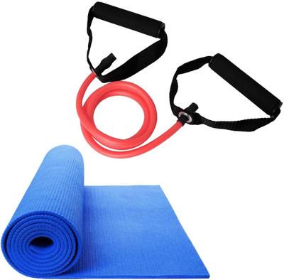 Evana COMPLETE TONNED BODY RESISTANCE TUBE WITH YOGA MAT Gym & Fitness Kit