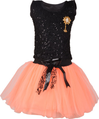 

Aarika Girls Midi/Knee Length Party Dress(Pink, Sleeveless, Peach