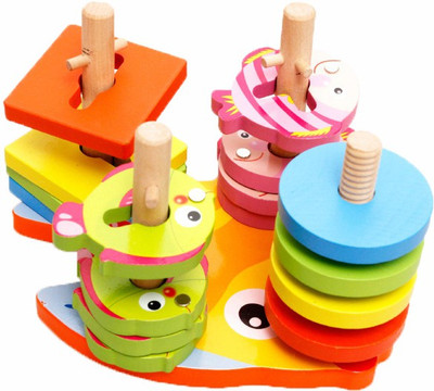 

GoAppuGo 2 in 1 Shapes Sorter Twister and Magnetic Fish Game Wooden Educational Toys for kids 2 3 4 years(Multicolor)