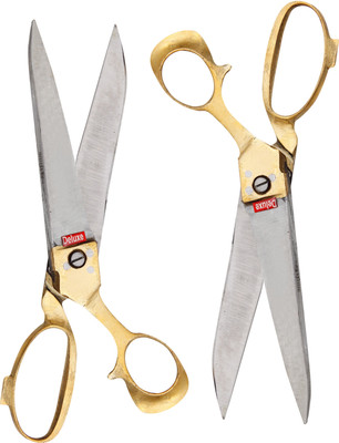 Retail World Tailoring Scissors with Golden Brass Handle (Size-10, 262 MM)- Set of 2 Scissors(Set of 2, Silver)