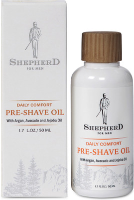 

Shepherd For Men Daily Comfort Pre Shave Oil | Prevent Razor Burn, Nicks and Cuts Shave Oil(50 ml)