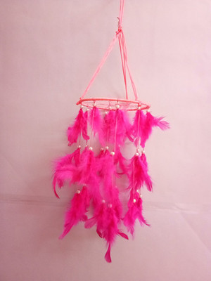 

Atharv Enterprises Dream Catcher Decorative Showpiece - 20 cm(Wool, Pink)