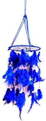 Atharv Enterprises Dream Catcher Decorative Showpiece - 20 cm(Wool, Blue)