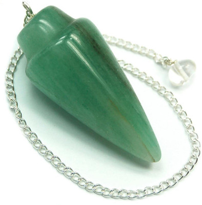 Excel Green Aventurine Cone-Shaped Pendulums Healing Good Quality Gemstone Reiki Chain Decorative Showpiece - 3 cm(Stoneware, Green)
