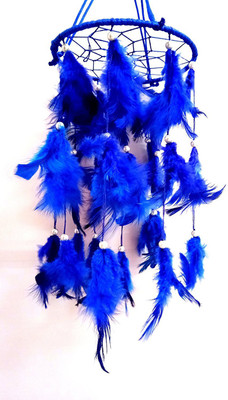 

Atharv Enterprises Dream Catcher Decorative Showpiece - 20 cm(Wool, Blue)