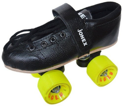 

Jonex Gold Shoe Without Brake Quad Roller Skates - Size 1 UK(Black), Yellow;black