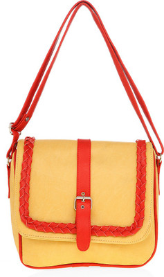 

Lady Queen Women Casual Yellow PU Sling Bag