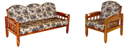 

Zam Zam Furniture Shanthi sofa - 3+1 Seater Fabric 3 + 1 Teak wood color Sofa Set