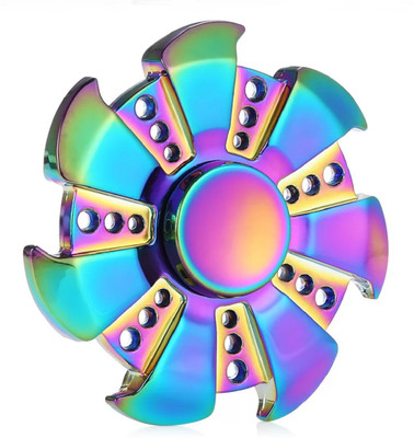

Montez Shinning Rainbow 7 Blade Metal Fidget Spinner Toy(Multicolor)