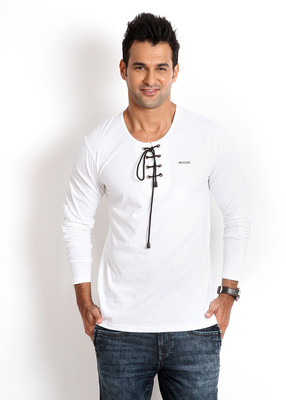 

Rodid Solid Men Asymmetric White T-Shirt
