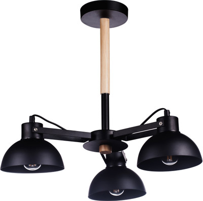 

VOYLITE Black Metal And Wood Pendants Ceiling Lamp