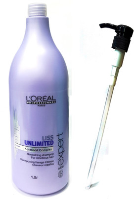 

L'Oreal Paris Set of 2 (Liss Unlimited Smoothing Shampoo+Dispensing Pump) 1500ml(Set of 2)