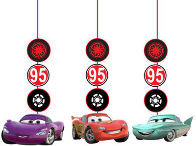 

PARTY PROPZ Multicolor CAR BIRTHDAY DECORATION/STRING HANGING SET OF 3/CAR PARTY SUPPLIES - 3 g