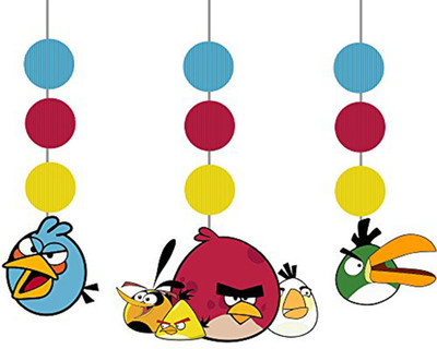 

PARTY PROPZ Multicolor ANGRY BIRD BIRTHDAY DECORATION/ STRING HANGING SET OF 3/ANGRY BIRD PARTY SUPPLIES - 3 g