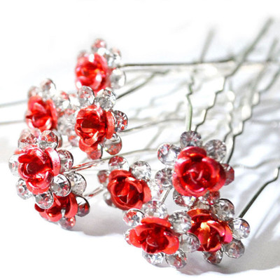 

osw jewel Rose Hair Pin(Red)