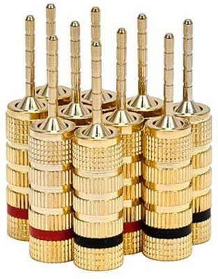 

Monoprice 24k Speaker Pin Plugs, Pin Screw Type (s) Adapter(Gold)