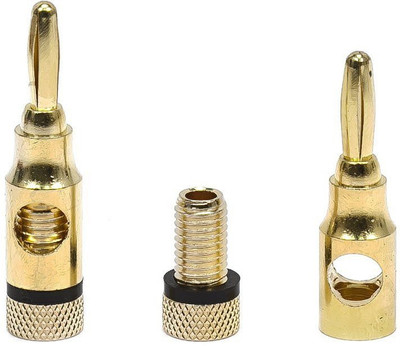 

Monoprice 24k Speaker Banana Plugs, Open Screw Type (s) Adapter(Gold)