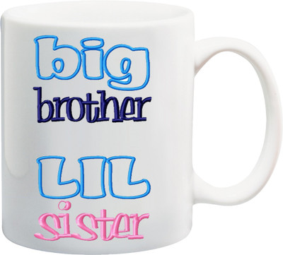 

ME&YOU Raksha Bandhan Gifts For Brother/ Bro/ Bhai; Big Brother Little Sister Printed Ceramic Mug(325 ml), Multicolor