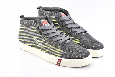 

Lee Cooper Canvas Mid Ankle Sneakers For Men(Multicolor, Grey/lime