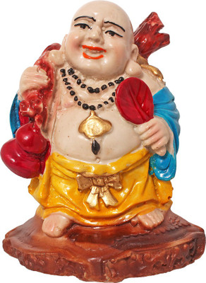 

Art N Hub Fengshui God Laughing Buddha Vastu Idol - Handicraft Decorative Home Décor God Figurine / Statue Gift item Decorative Showpiece - 11 cm(Earthenware, Multicolor)