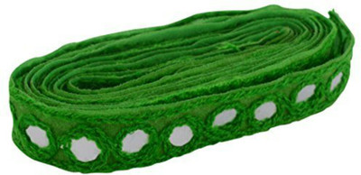 

GOELX AM Fashion Mirror Laces in Green Color for dress/sarees/caps/bags/decorations/ borders, crafts, any many more.. pack of 2 meters