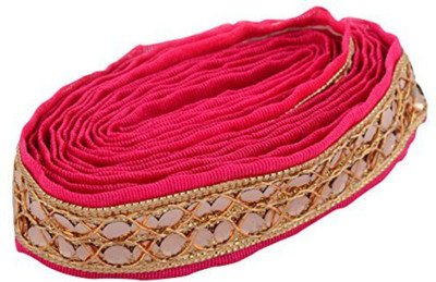 GOELX AM Fabric Fashion Zari Lace Pink for dress/sarees/blouses,suits,caps/bags/decorations/ borders, crafts, any many more..Pack of 2 meters available at flipkart for Rs.249