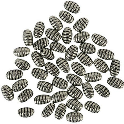 

GOELX AM Acrylic German Silver Beads for jewellery making/ crafts, pack of 50