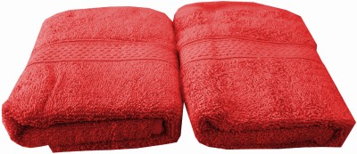 Welhouse India Cotton 300 GSM Hand Towel Set(Pack of 2, Red)