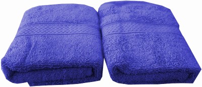 Welhouse India Cotton 300 GSM Hand Towel Set(Pack of 2, Blue)