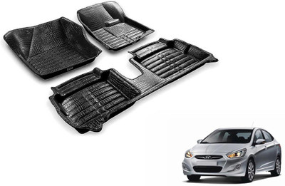 Accedre Leather 5D Mat For  Hyundai Verna Fluidic(Black)