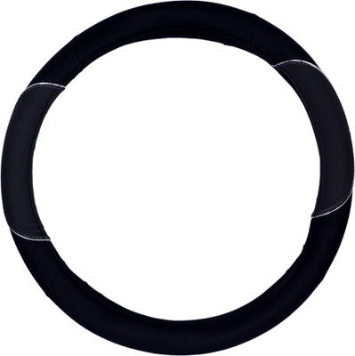

Oshotto Steering Cover For Universal For Car Universal For Car(Black & Grey, Leather)