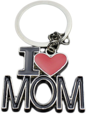 

IM I Love Mom stainless steel chain ring Locking Key Chain(Silver)