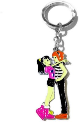 Madhuraj Girl Hugs Boy Couple High Quality Metal Key Chain(Multicolor)