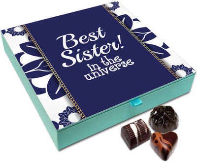 

Chocholik Rakshabandan Gift Box - Best Sister In The Universe Chocolate Box For Brother / Sister - 9pc Truffles(108)