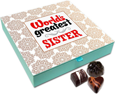 

Chocholik Rakhi Gift Box - World's Greatest Sister Chocolate Box For Brother / Sister - 9pc Truffles(108)
