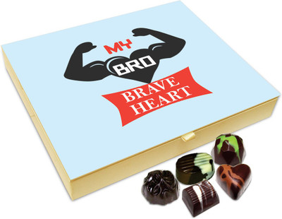 

Chocholik Rakhi Gift Box - My Bro Brave Heart Chocolate Box For Brother / Sister - 20pc Truffles(240 g)