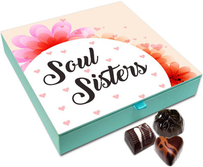 

Chocholik Raksha-bandhan Gift Box - Soul Sister Chocolate Box For Brother / Sister - 9pc Truffles(108)