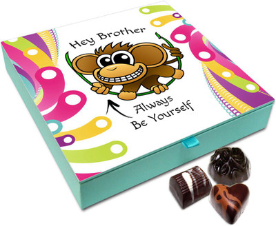 

Chocholik Rakshabandan Gift Box - Hey Brother Always Be Yourself Chocolate Box For Brother / Sister - 9pc Truffles(108)