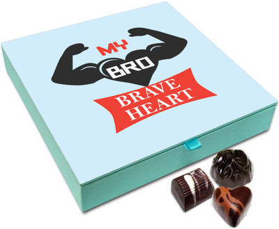 

Chocholik Rakhi Gift Box - My Bro Brave Heart Chocolate Box For Brother / Sister - 9pc Truffles(108)
