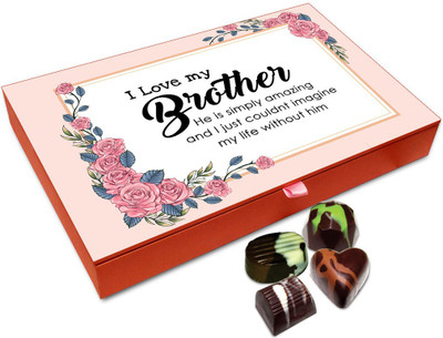 

Chocholik Rakshabandan Gift Box - I Love My Sweet Brother Chocolate Box For Brother / Sister - 12pc Truffles(144 g)