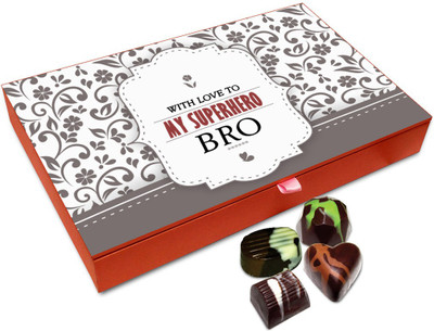 

Chocholik Raksha-bandhan Gift Box - With Love To My Super Bro Chocolate Box For Brother / Sister - 12pc Truffles(144 g)