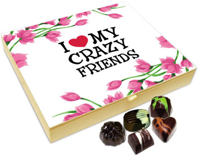 

Chocholik Friendship Gift - I Love My Crazy Friends Chocolate Box For Friends - 20 Pc Truffles(240 g)