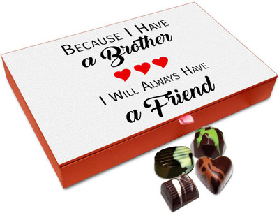 

Chocholik Rakshabandan Gift Box - I Have A Brother Like Friend Chocolate Box For Brother / Sister - 12pc Truffles(144 g)