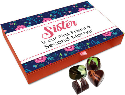 

Chocholik Raksha-bandhan Gift Box - Sister is Our First Friend Chocolate BOX For Brother / Sister - 12pc Truffles(144 g)