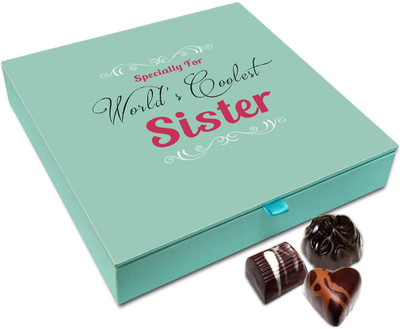 

Chocholik Rakhi Gift Box - Specially For Coolest Sister Chocolate Box For Brother / Sister - 9pc Truffles(108)
