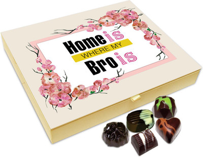 

Chocholik Rakhi Gift Box - Home Is Where My Bro Is Chocolate Box For Brother / Sister - 20pc Truffles(240 g)