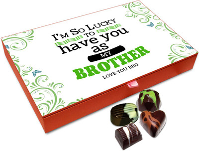 

Chocholik Rakshabandan Gift Box - Joyful Flavorful Chocolates For Brother / Sister - 12pc Truffles(144 g)