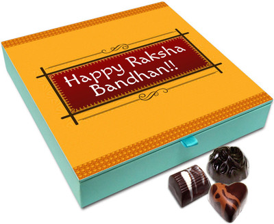 

Chocholik Rakshabandan Gift Box - Auspicious Chocolaty Chocolates For Brother / Sister - 9pc Truffles(108)