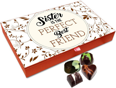 

Chocholik Rakshabandan Gift Box - Sister Is The Perfect Best Friend Chocolate Box For Brother / Sister - 12pc Truffles(144 g)