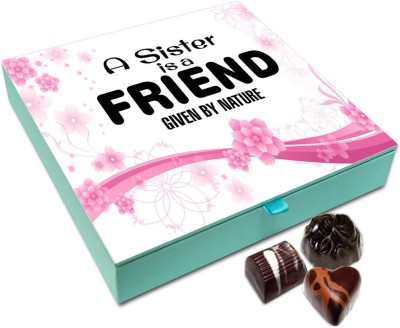 

Chocholik Rakshabandan Gift Box - A Sister Is A Friend Given By Nature Chcoolate Box For Brother / Sister - 9pc Truffles(108)